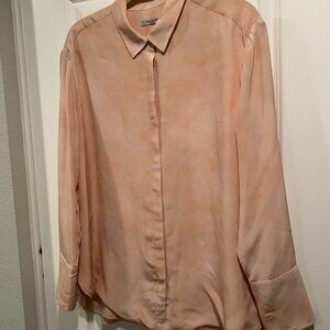 M.M. LaFleur Silk Blouse, Pink Size XL
